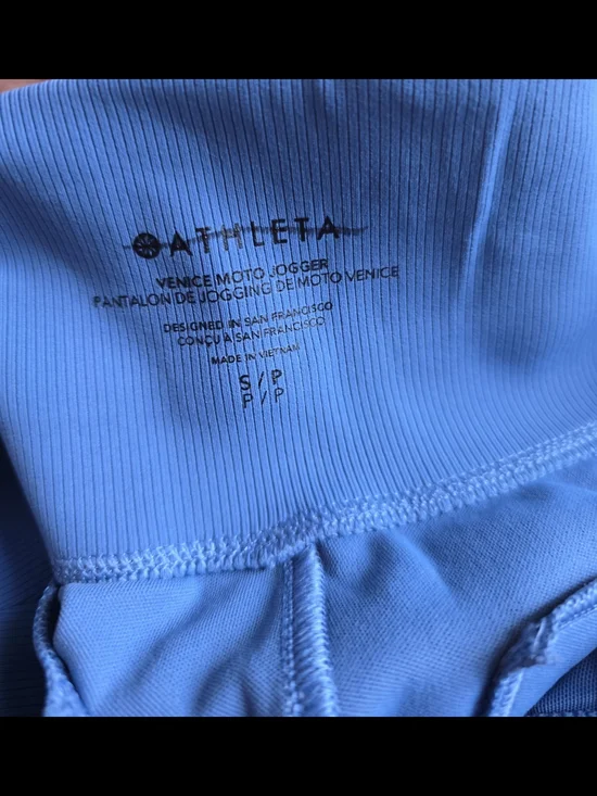 BUNDLE ATHLETA SM Henley Blk Long Sleeve With SM VENICE MOTO baby Blue Jogger - Picture 5 of 12